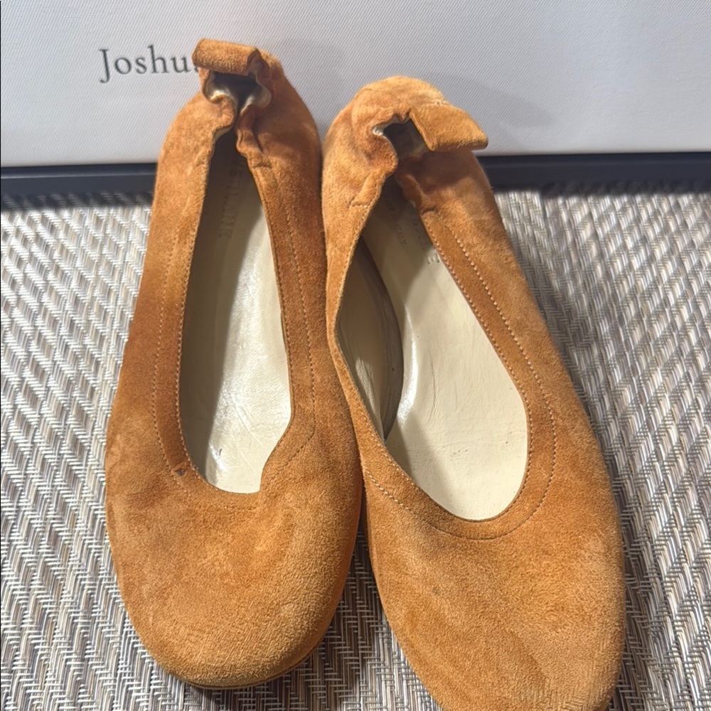 Everlane Women's Cognac The Leather Day Heel SZ 7.5 slightly worn Box1